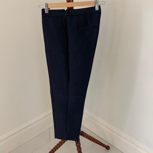 Navy JCrew Martie Pant/ silk and cotton Size 0